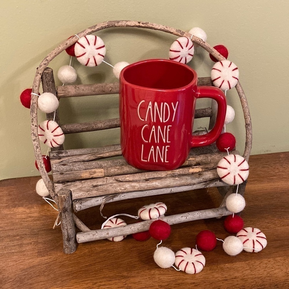 NEW Rae Dunn CANDY CANE LANE RED Christmas Coffee MUG